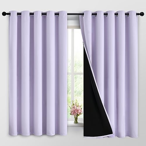 Yakamok Lilac 100% Blackout Curtains 63 Inches Long by Yakamok