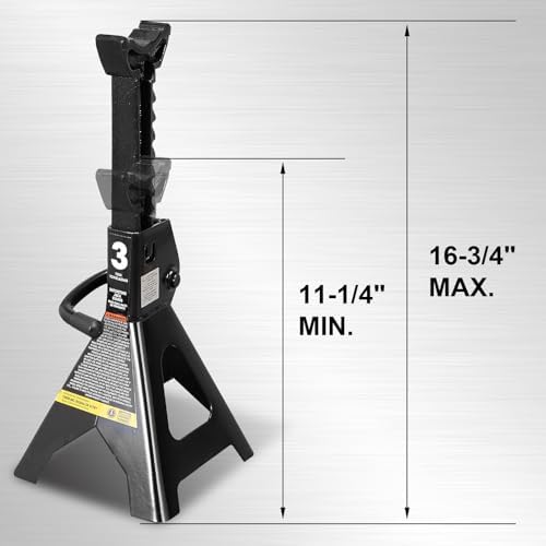 Torin AT43202B-1 Steel Jack Stands: 3 Ton Capacity, 1 Pair - Image 2