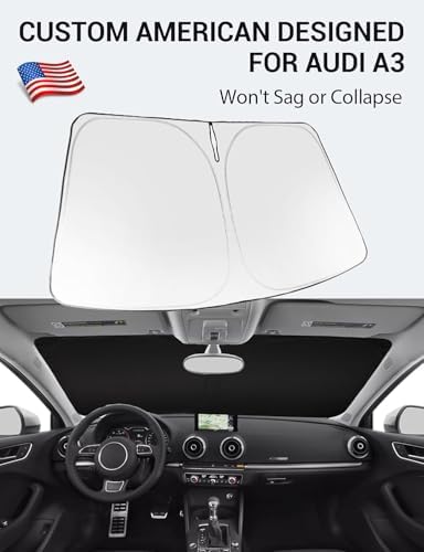 Proadsy Custom Fit 2015-2020 Audi A3 Windshield Sun Shade, Blocks Heat - Image 2