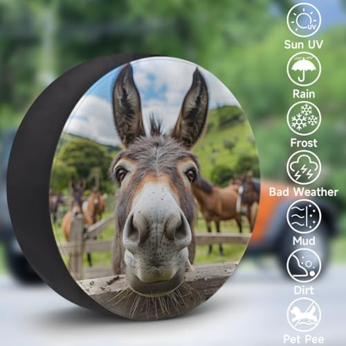 Spare Tire Cover Elegant Donkey Wheel Covers Protectors Waterproof Dust-Proof - Image 4