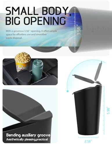 BMZX Car Trash Can with Lid Small Cup Holder Door Pocket Garbage Can Bin Trash - Image 6
