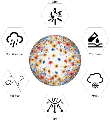 Blue Yellow Red Floral Spare Tire Covers Summer Colorful Flowers Waterproof - Image 6