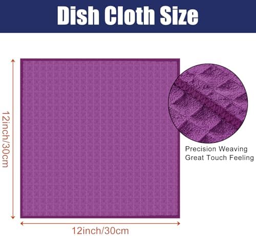 Homaxy Microfiber Waffle Weave Kitchen Dish Cloths, 6 Pack - Image 2