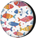 Cute Fish Seamless Pattern Spare Tire Cover Dust-Proof Wheel Tire Cover Fit by Foruidea
