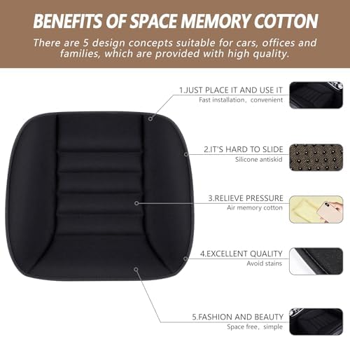 MYFAMIREA 2PCS Car Seat Cushion Pad 1.2" Thick Comfort Seat Protector - Image 2