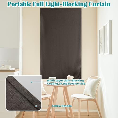 100% Blackout Magic Tape Stick On Curtains Window Shades Pull Down Blackout - Image 6