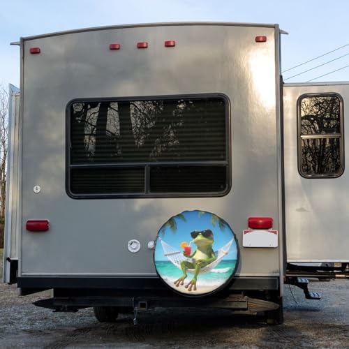Summer Green Frog Spare Tire Cover Dust-Proof Wheel Tire Cover Fit Trailer - Image 6