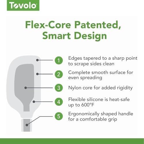 Tovolo Jar Spatula Silicone Long Stainless Steel Handle Scraper Spatula White - Image 5