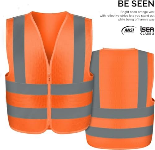 Neiko High Visibility Safety Vest, ANSI Class 2, No Pocket - Image 2