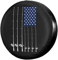 Fishing American Flag Spare Tire Cover Dust-Proof Wheel Tire Cover Fit Trailer by Foruidea