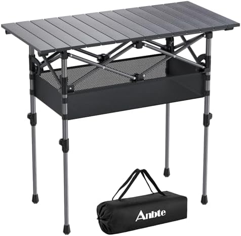 Anbte 3ft Aluminum Roll Top Folding Camping Table by Anbte