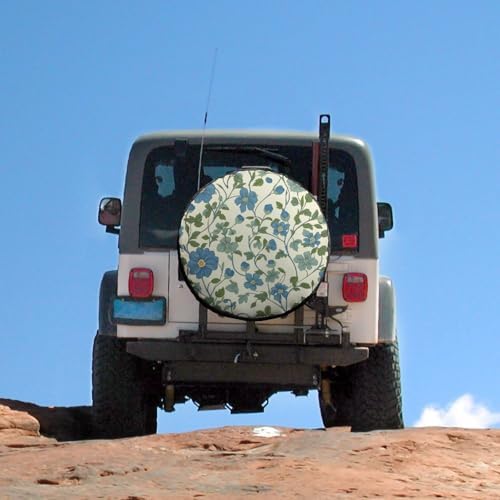 Blue Green Vintage Floral Spring Camping Spare Tire Cover Vintage Floral - Image 5
