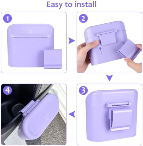 Accmor Car Trash Can with Lid, 2 Pack Mini Vehicle Garbage Can, Leakproof Auto - Image 7