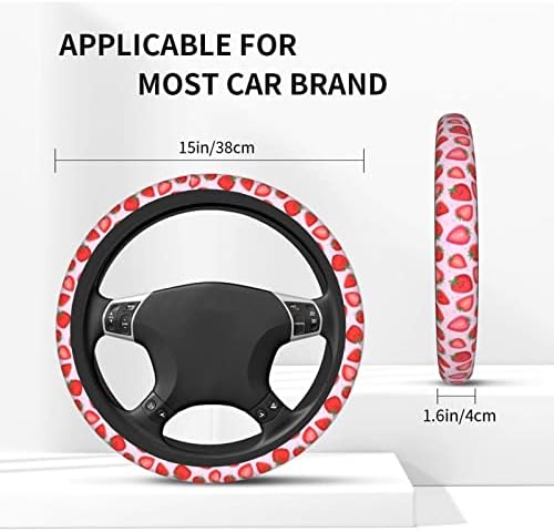 Cute Pink Strawberry Steering Wheel Cover - Image 4
