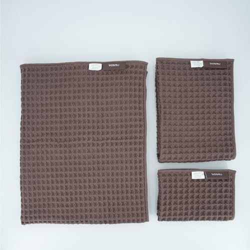 Luxury Organic Japanese Cotton Waffle Bath Towel | Thick, Quick Dry Bathroom by KOSMU
