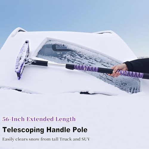HEEYA 56 Inch Truck Snow Brush and Ice Scraper, Heavy Duty Snow Broom - Image 3