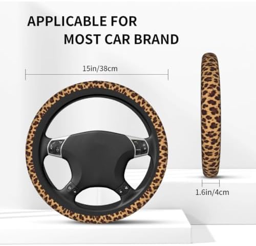 Leopard Steering Wheel Covers Non Slip Neoprene Steering Wheel Protector Cover - Image 2