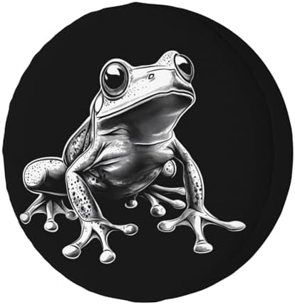 White Frog Spare Tire Cover Dust-Proof Wheel Tire Cover Fit Trailer, SUV and by Foruidea