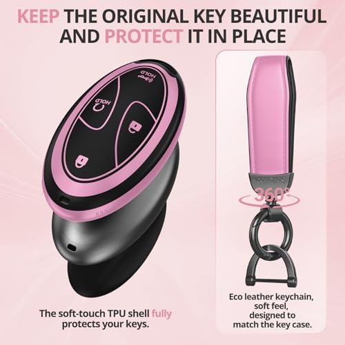 for Hyundai Key Fob Cover & Leather Keychain - Image 3