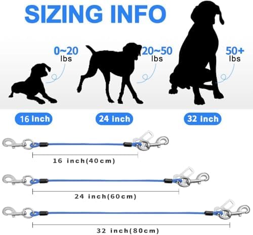 Dog Seat Belt Harness for Car, No Chew Tether Cable Vehicle Dogs Accessories - Image 4