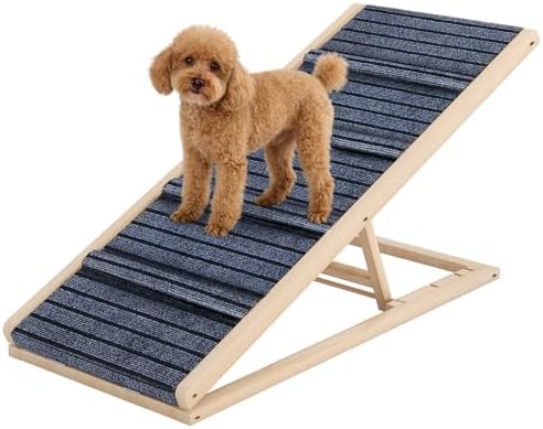 Adjustable Wooden Dog Ramp for Small & Medium Dogs, 39.4" Long x 15.8" Wide by YOUCANPET