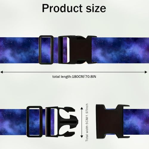 2PC, Galaxy Luggage Strap 1.97 x 70.87 inch Starry Sky Blue and Purple Nebula - Image 5
