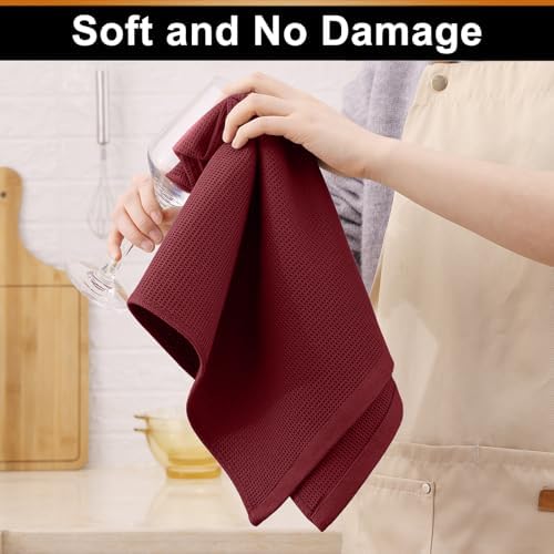 Homaxy 100% Cotton Waffle Weave Kitchen Towels, 4 Pack - Image 4