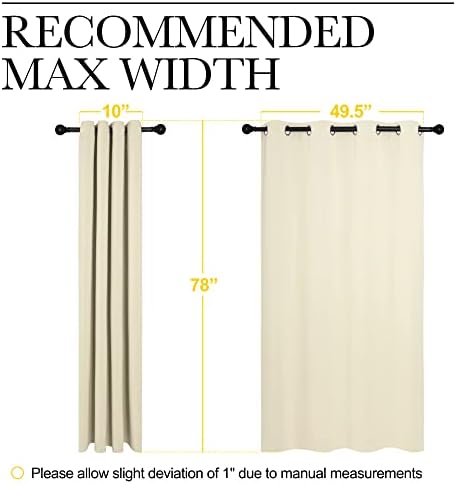 NICETOWN Beige Room Darkening Curtains 78" Long - Image 7