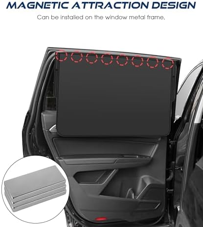 Magnetic Car Window Shade, Car Accessories Universal Magnetic Sun Shade Side - Image 6