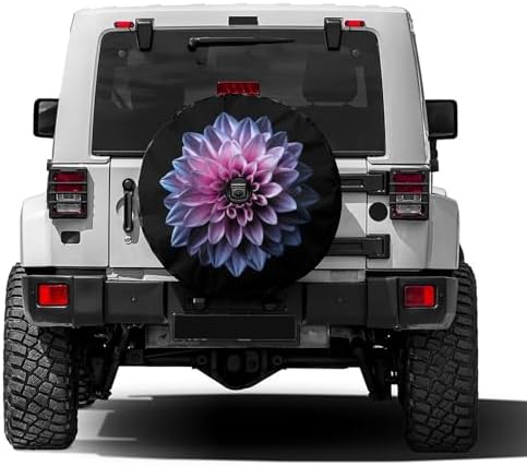 Chrome Pink and Purple Flower Spare Tire Cover by Foruidea