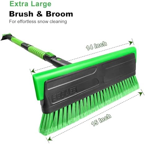 SEAAES 56 Inch Truck Snow Brush Scraper Long Handle Snow Broom - Image 2