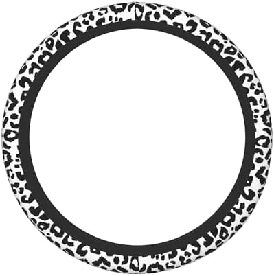 Black Leopard Print Steering Wheel Cover - Image 2