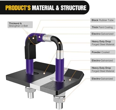 Nilight Trailer Hitch Tightener Anti-Rattle Purple U-Bolt - Image 3