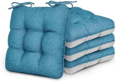 Love's cabin Memory Foam Chair Cushions Set of 4, 15.5 Inch by Lovescabin