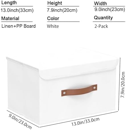 Yawinhe Storage Boxes with Lids 2 Pack, Collapsible Storage Bin with Handle - Image 4