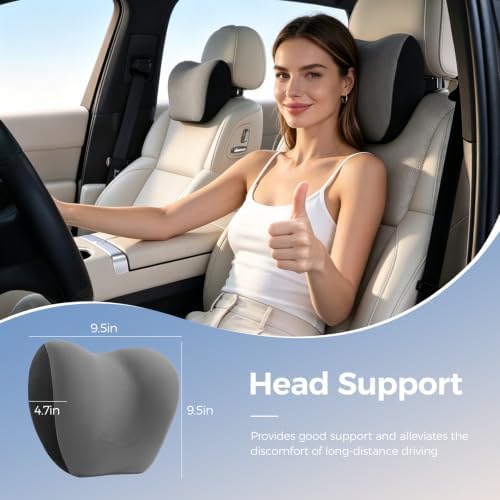 BABUR Car Neck Pillow Ergonomic 100% Memory Foam Headrest - Image 7