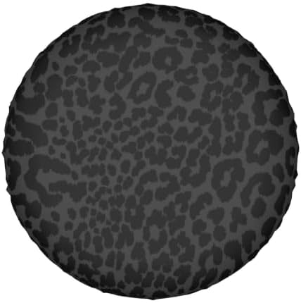 16 Inch Black Leopard Print PVC Leather Spare Tire Cover - Image 7