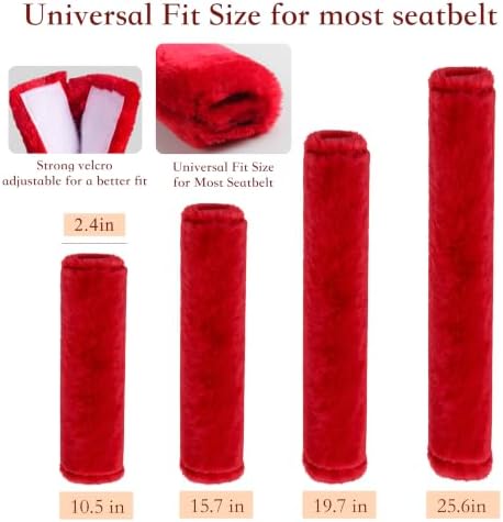 Amooca 19.7in Extra Long Furry Universal Car Seatbelt Cover Shoulder Pad - Image 3