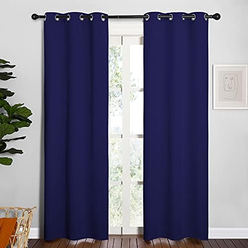 NICETOWN Blackout Curtain Panels, 1 Pair, 34 by 84-inch, Royal Blue - Image 2