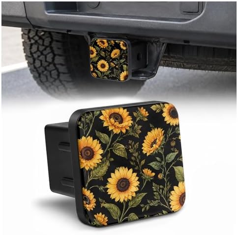 Sunflowers 2" Hitch Cover, Rubber Towing Hitch Covers Hitch Protector by Unknown