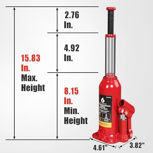 BIG RED 6 Ton Hydraulic Welded Bottle Jack - Image 2