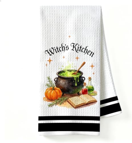 Spooky Halloween Kitchen Towel, Witch Gift Decor Dish Towel by Unknown