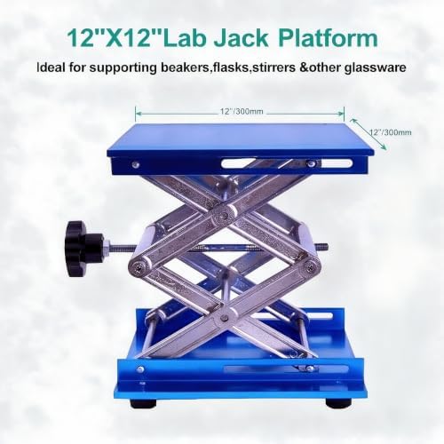 12inch x12inch Lab Jack Stand Platform, Anodized Aluminum Top Deck Laboratory - Image 2