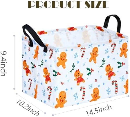 MAIZMZ Christmas Basket for Kids Gingerbread Santa Claus Snowman Storage - Image 7