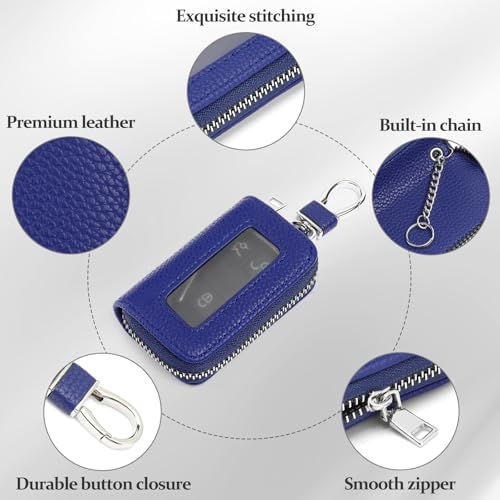 SENDEFN Universal Car Key Fob Case Leather Smart Remote Keychain Protector - Image 4