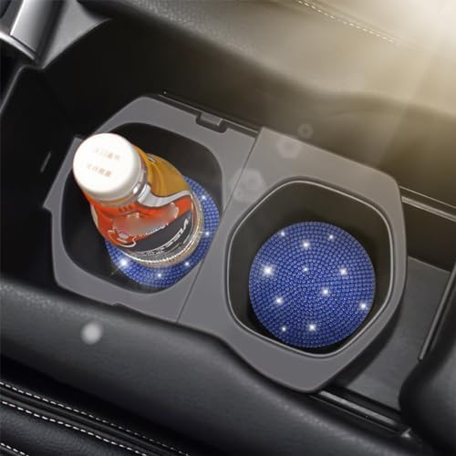 Osilly 2PCS 2.75 Inch Rhinestone Cup Holder Coasters, Dark Blue - Image 5