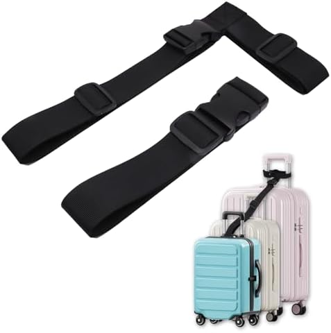 2 Pack Luggage Straps for Suitcases, Adjustable Travel Belt to Add a Bag by GDFYMIImproveLifeHappyLife