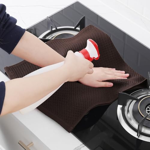 Homaxy 100% Cotton Waffle Weave Kitchen Dish Towels 24-Pack, Dark Brown - Image 5