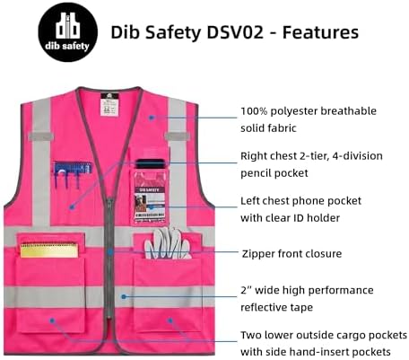 Dib Safety Hi Vis Reflective Safety Vest - Image 4