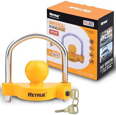 RETRUE Universal Trailer Coupler Hitch Lock, Adjustable Heavy Duty by RETRUE-YourReliablePartner